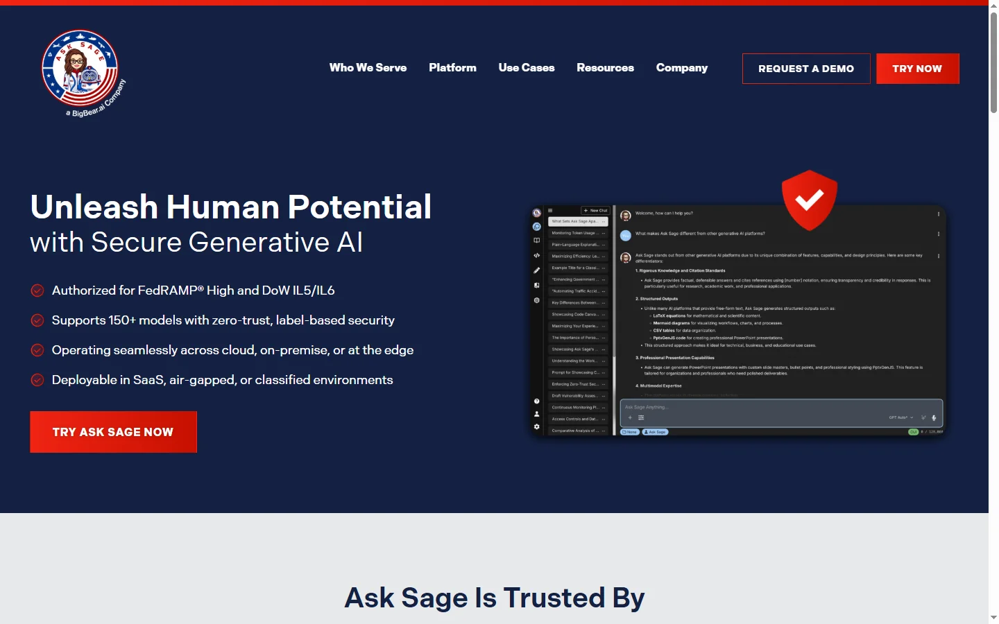 Ask Sage AI screenshot
