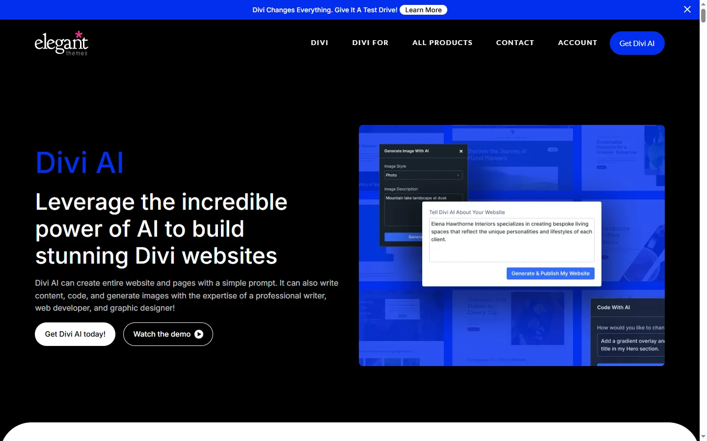 Divi AI screenshot