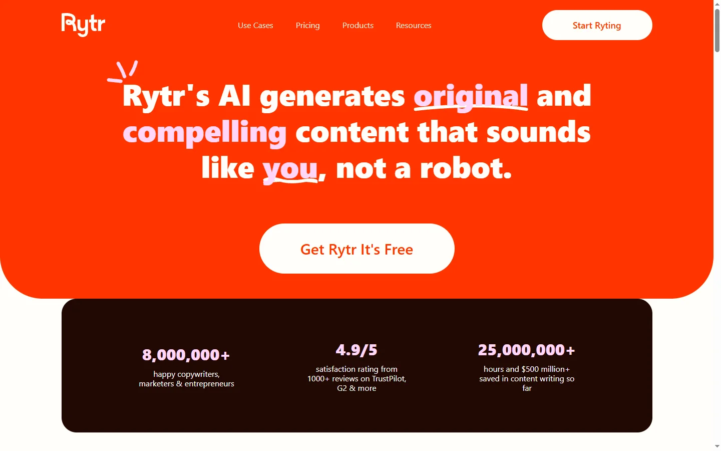 Rytr AI screenshot